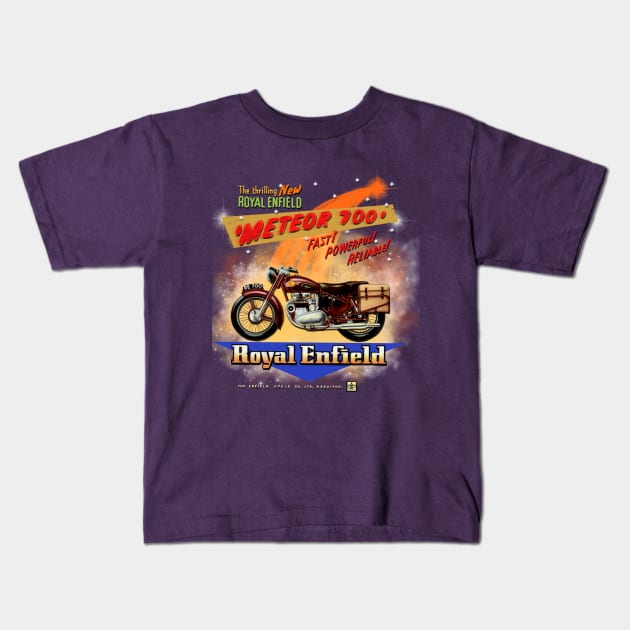 Royal Enfield Meteor 700 by MotorManiac Kids T-Shirt by MotorManiac